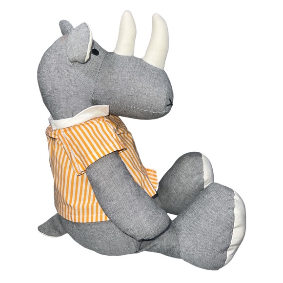 RHINOCEROS ROSCOE THE RHINO PLUSH TOY EXCLUSIVELY FOR PAPERSOURCE NWT 20” - Picture 5 of 7